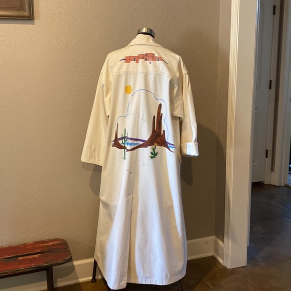 VTG Western Hand Painted Duster Coat Unique 80’s Cowgirl Yellowstone Beth Dutton - Picture 16 of 16